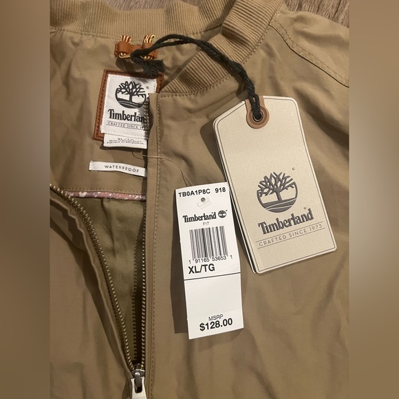 NWT Timberland Men’s Jacket Waterproof Jacket Khaki Tan Size XL Full Zip - Picture 6 of 10